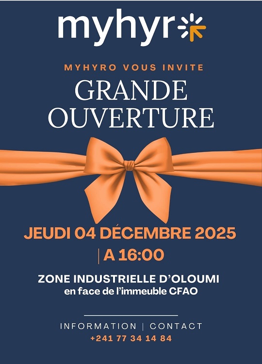 Myhyro ouvre ses portes ce jeudi 04 décembre, à partir de 16h00 à la zone industrielle d’Oloumi, en face de l’immeuble CFAO!
